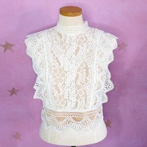 Love Encounter Los Angeles Crochet Top Womens Small White Boho Feminine Chic New